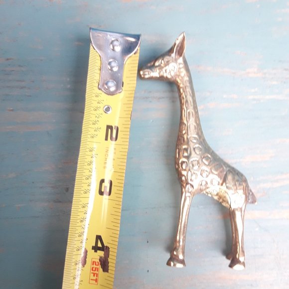 Giraffe Vintage Brass Animal Figurine Mid Century Modern Gold Metal - Picture 8 of 14